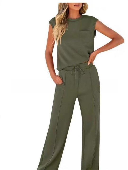 Damen Bequemes Freizeitanzug-Set mit weitem Schnitt und modischen Details EB