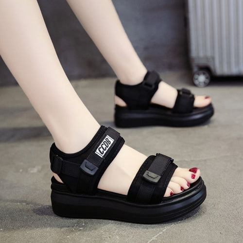 Damen Sportliche Sandalen mit schockabsorbierender Sohle und verstellbaren Riemen EB