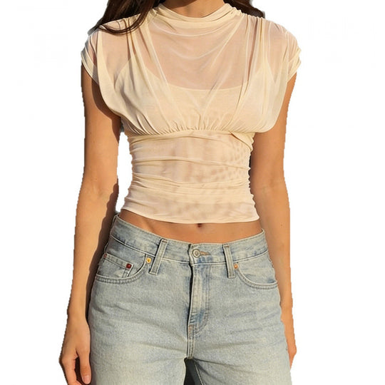 Damen Elegantes Shirt mit Raffung und weichem Stoff EB