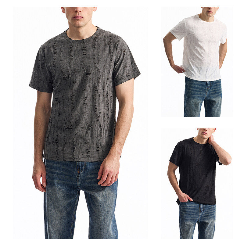 Herren T-Shirt mit einzigartigem Design und strukturierten Stoff EB