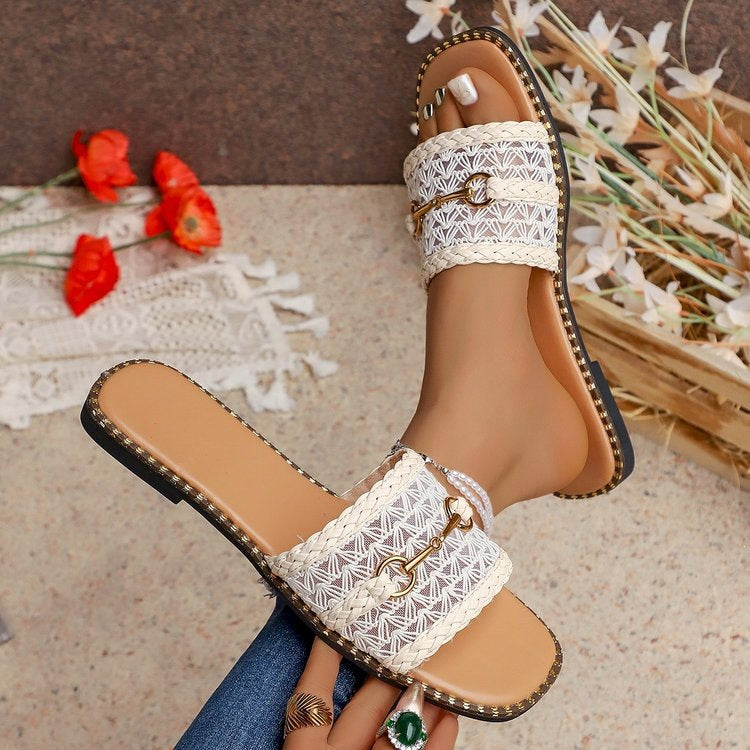Damen Komfortable und elegante Riemen-Pantoletten EB