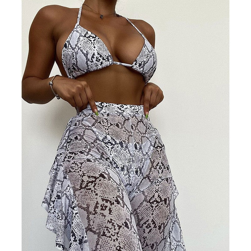 Damen Triangel-Bikini mit asymmetrischer Raffung EB