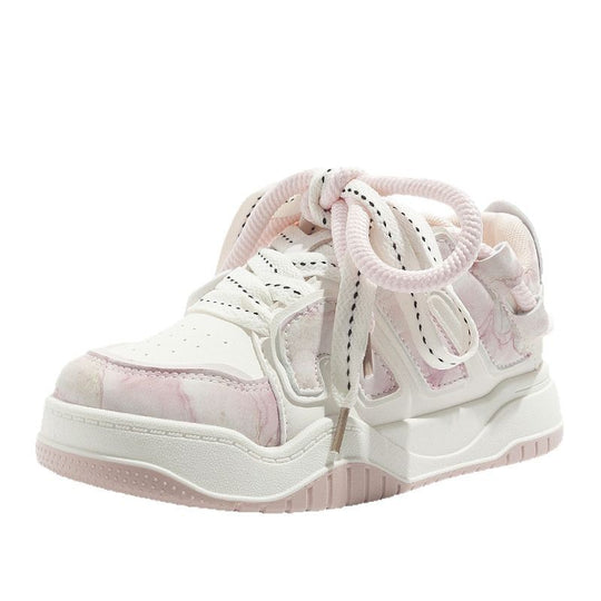 Damen Sportliche Sneakers mit innovativer Oberflächenstruktur und elastischer Schnürung EB