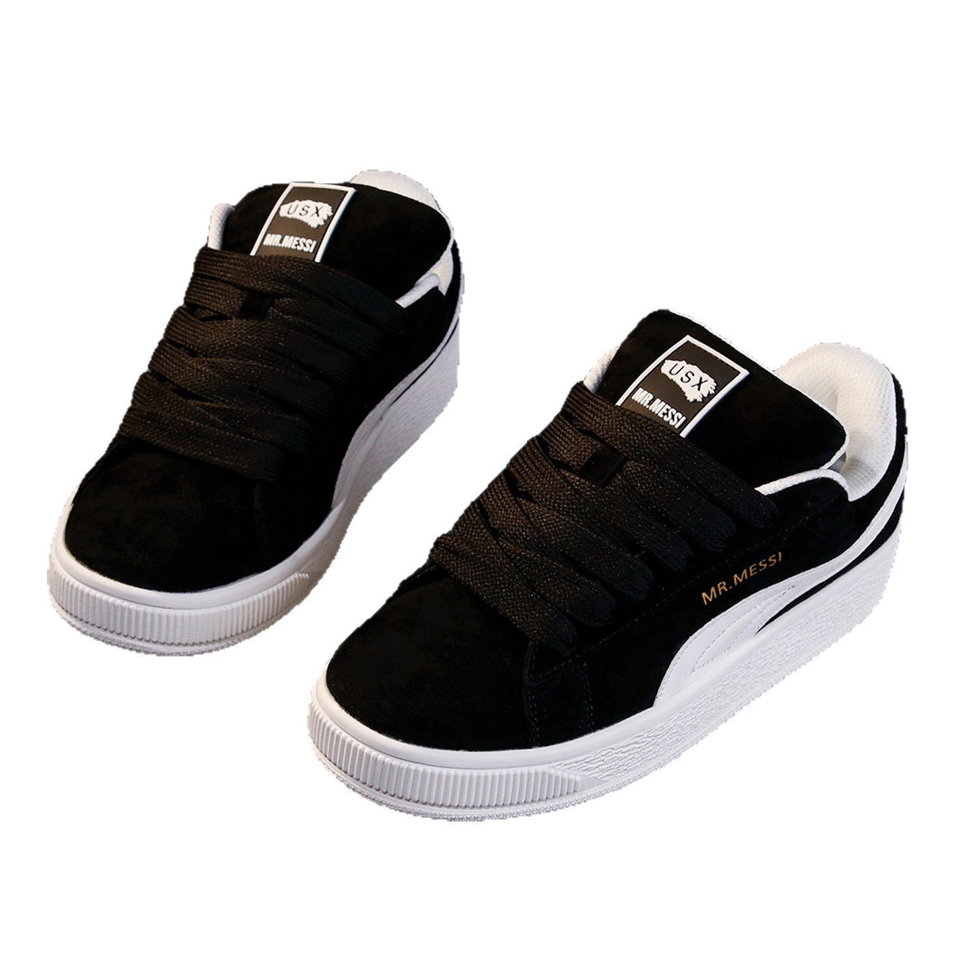 Damen modische Sneakers mit elastischen Schnürsenkeln und weichem Obermaterial EB