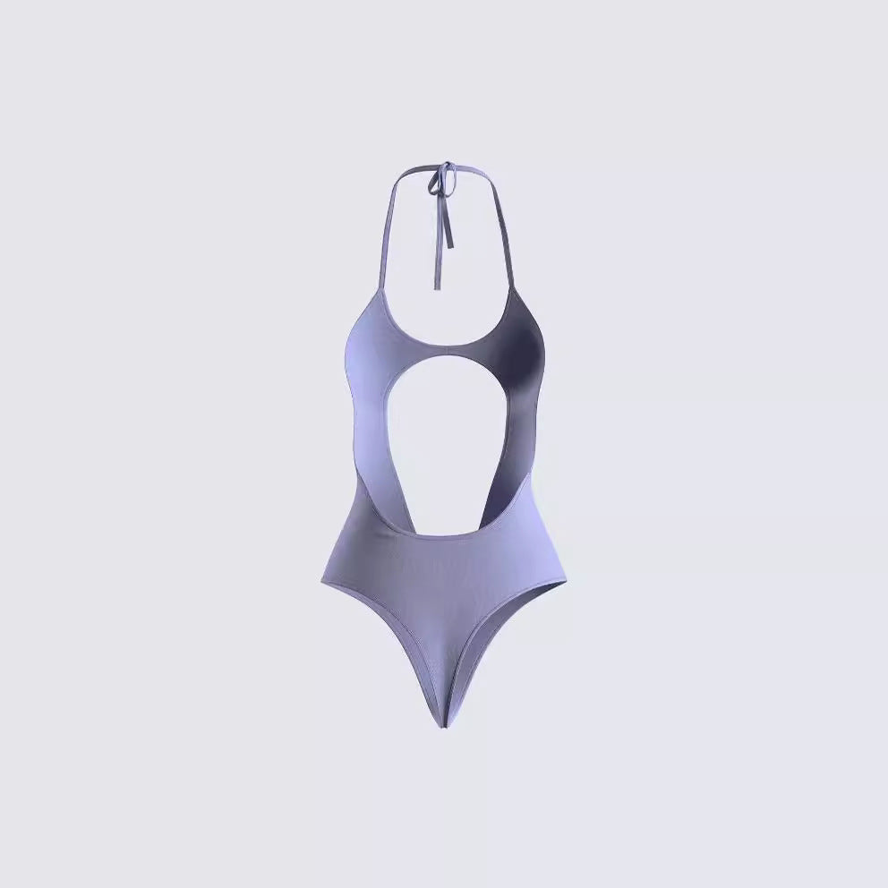 Damen Sportlicher Badeanzug mit innovativem Rückenausschnitt EB