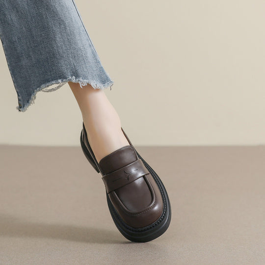 Damen Mokassins mit modischem Plateau und eleganter Schnalle EB