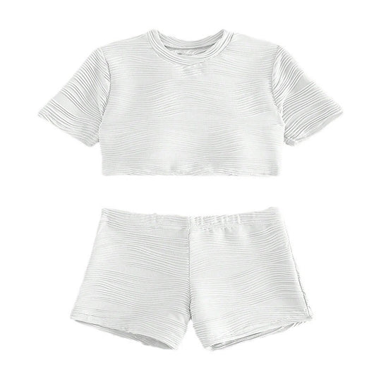 Damen Sport Crop-Top und Shorts Set EB