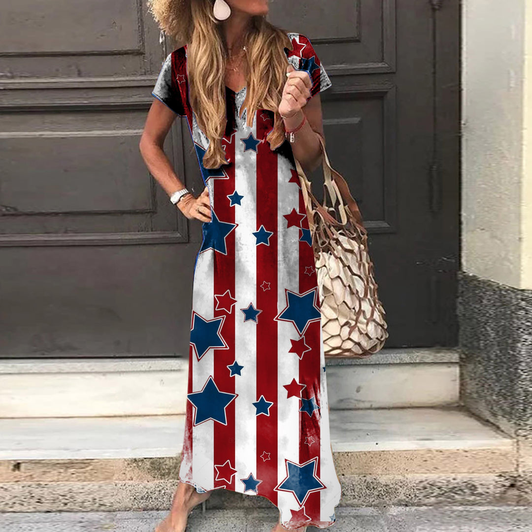 Damen Grafik Maxikleid EB