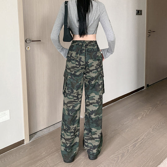 Damen Cargohose im modischen Camouflage-Design mit praktischen Taschen EB