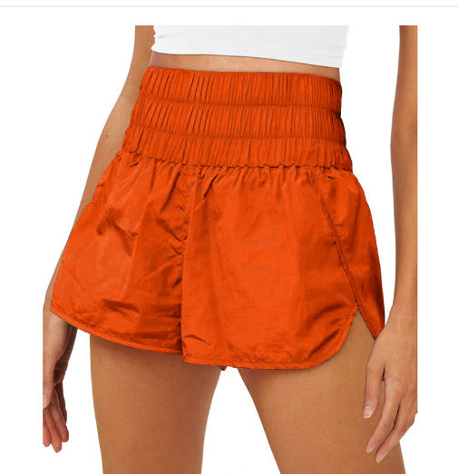 Damen Sportliche Laufshorts mit hohem Taillenbund und elastischem Bündchen EB