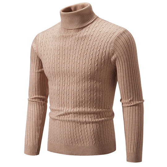 Herren Rollkragenpullover mit strukturiertem Kabelstrickdesign EB