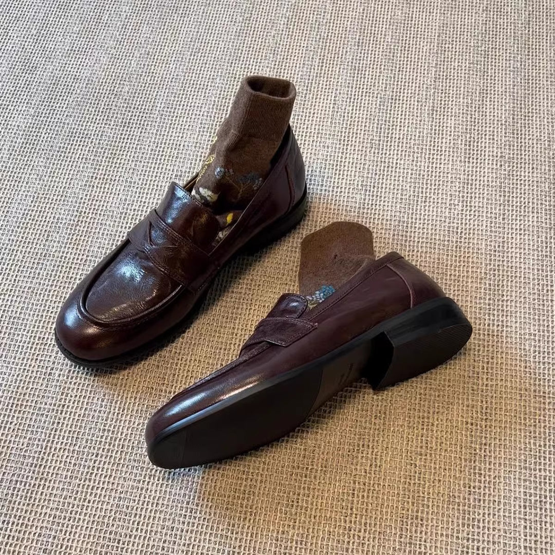 Damen Mokassins aus hochwertigem Leder mit elegantem Schlupfdesign EB