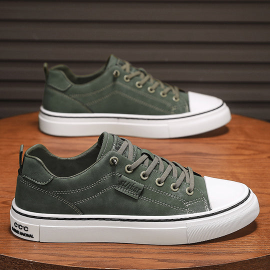 Herren klassische Low-Top Sneaker im Canvas-Look mit verstärkter Zehenkappe und gepolstertem Komfortfußbett EB