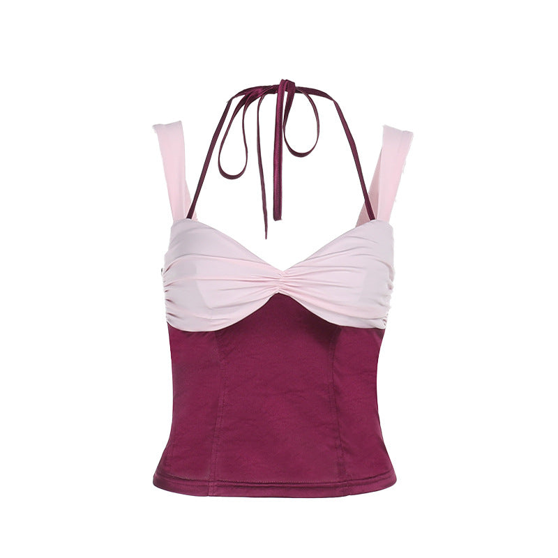 Damen Crop-Top mit schulterfreiem Design und raffinierten Rüschendetails EB