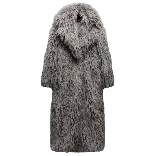 Damen Flauschiger Oversized-Mantel aus Kunstpelz EB