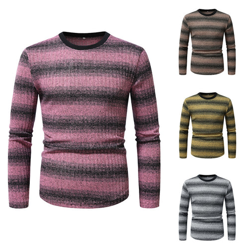 Herren Langarmshirt aus strukturiertem Material mit modischem Streifenmuster EB