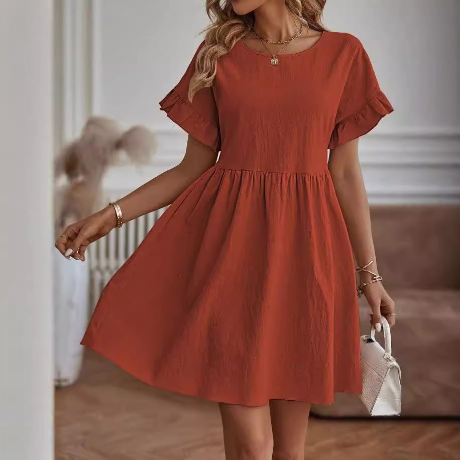 Damen Sommerliches Kleid mit Rüschendetails und lässiger Silhouette EB