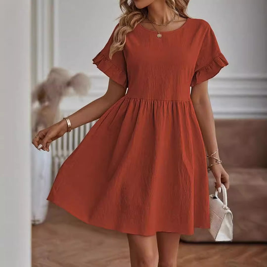 Damen Sommerliches Kleid mit Rüschendetails und lässiger Silhouette EB