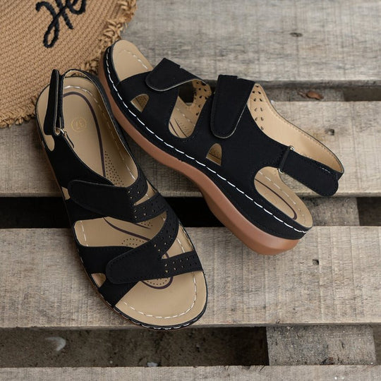 Damen Komfort-Sandalen mit ergonomischem Fußbett und eleganten Schnallen EB