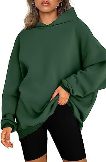 Damen nan Oversize-Kapuzenpullover im Longline-Schnitt mit Raglanärmeln und weichem Innenfutter EB