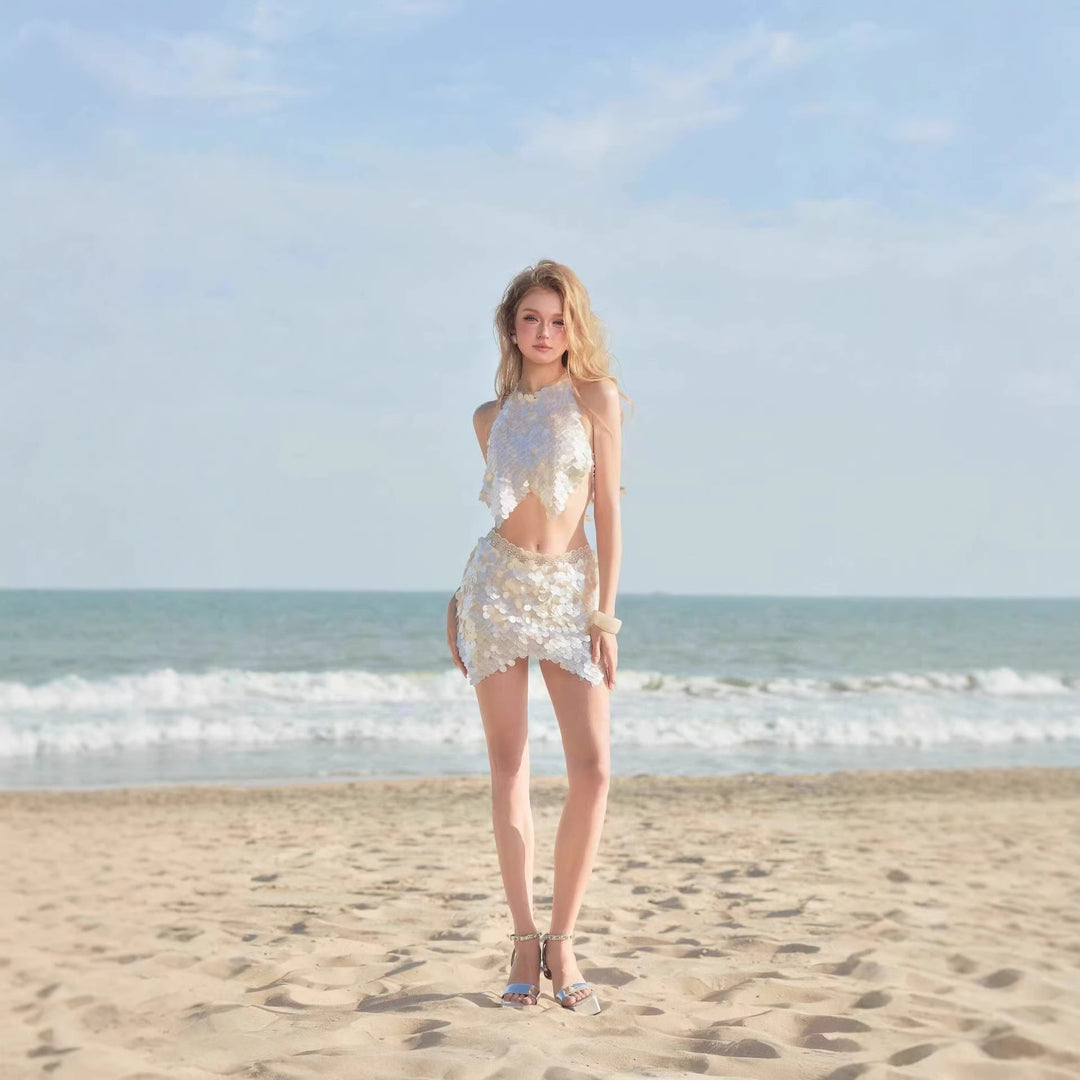 Damen Glamouröses Bikiniset mit Schuppen-Optik EB