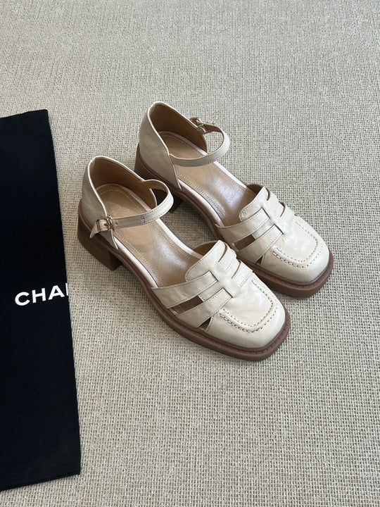 Damen elegante Blockabsatz-Schuhe mit Riemchen von EB