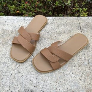 Damen bequeme Clogs mit modischem Überkreuz-Riemendesign EB