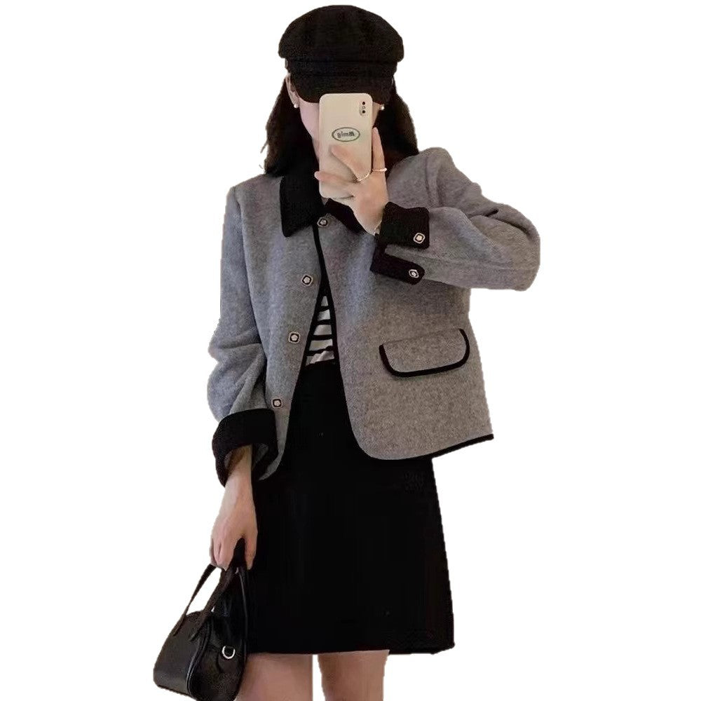 Damen elegante Kurzjacke mit kontrastierenden Details EB