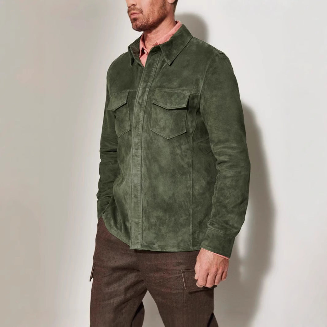 Herren hochwertige Vegan lederjacke im klassischen Design EB