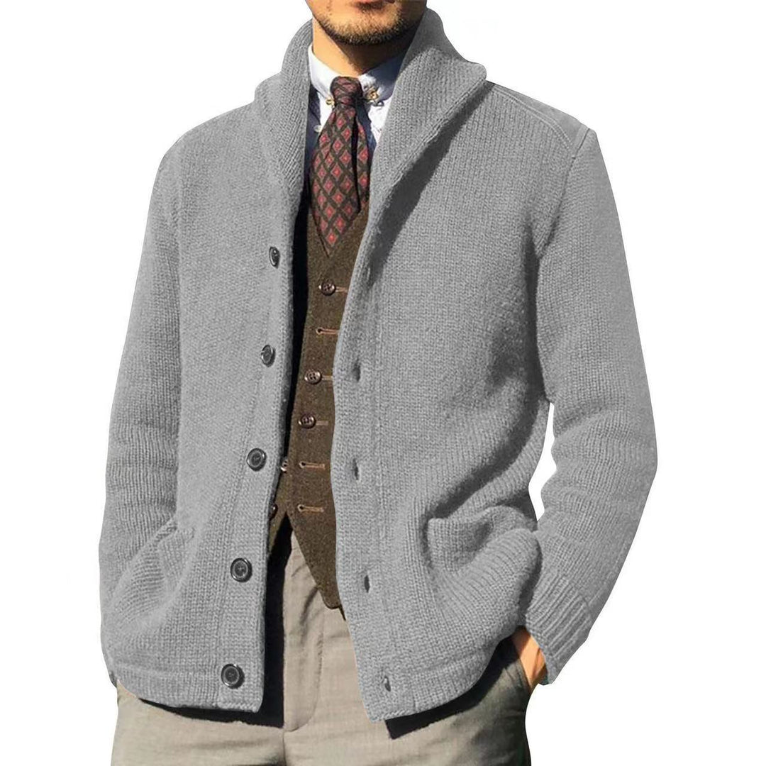 Herren Strickjacke mit schickem Kragen und Knopfdetails EB