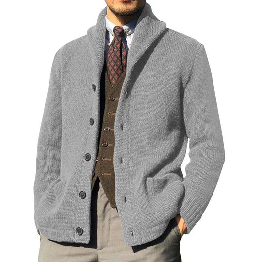 Herren Strickjacke mit schickem Kragen und Knopfdetails EB