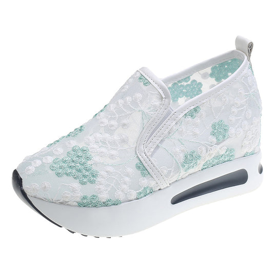 Damen Slip-On Sneaker mit floralem Design und gepolsterter Sohle EB