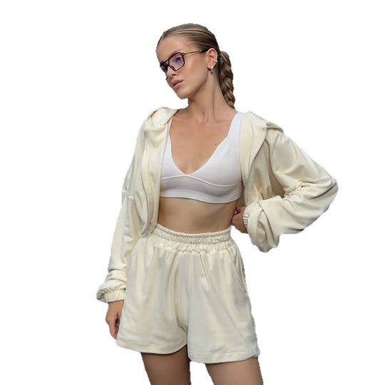 Damen nan kurze Kapuzenjacke mit Taillen-Tunnelzug, glänzender Satinoptik, Frontreißverschluss und elastischen Bündchen EB