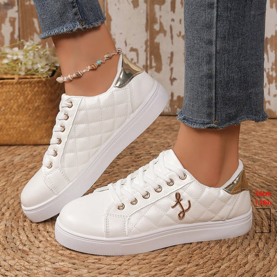 Damen Sportliche Sneakers mit gestepptem Obermaterial und glänzenden Akzenten EB