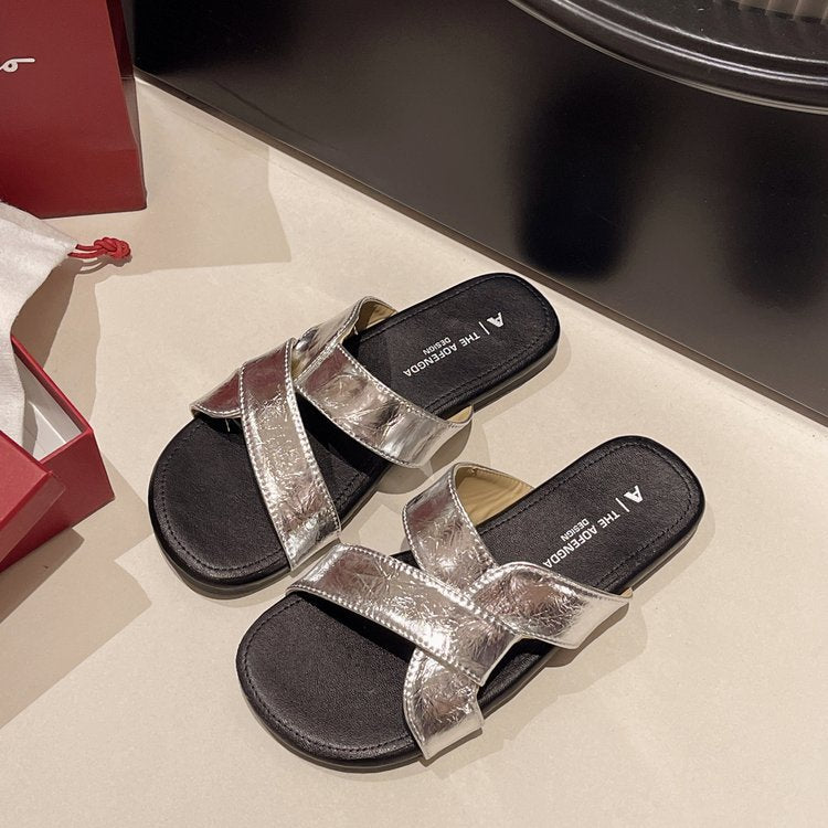 Damen modische Sandalen mit Pompons EB
