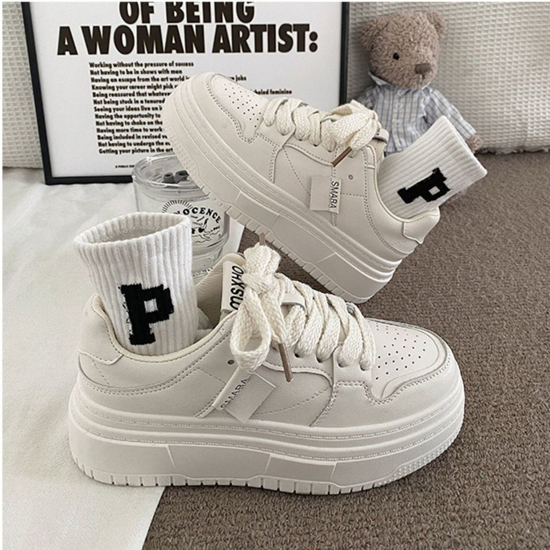 Damen Plattform-Sneaker mit modischem Design und bequemer Dämpfung EB