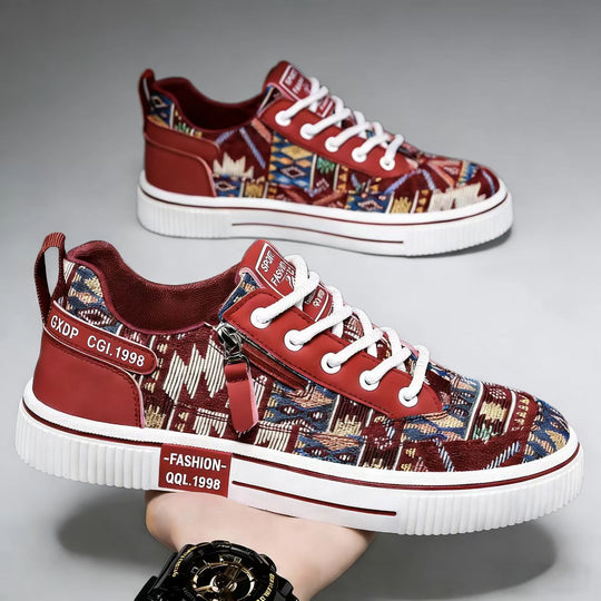 Damen Modische Sneakers mit einzigartigem Ethno-Muster und strapazierfähigem Obermaterial EB