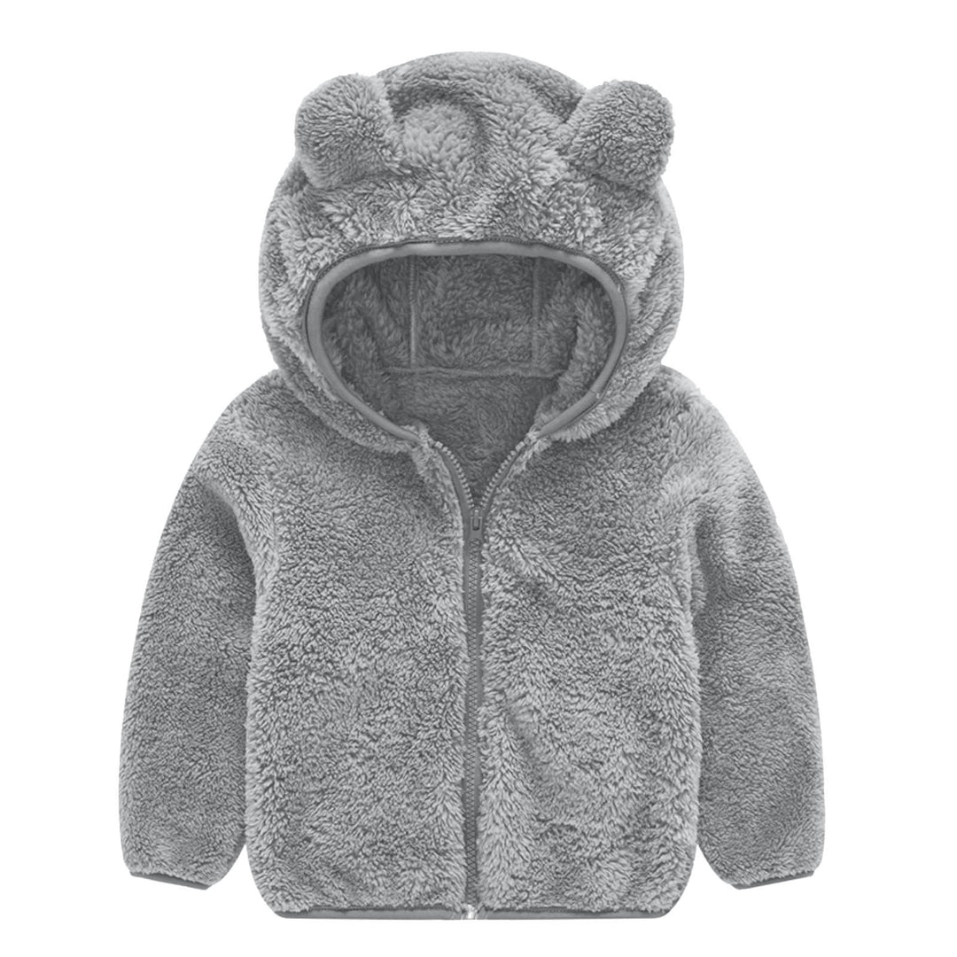 Damen Fleecejacke mit niedlichem Bärenohren-Design EB