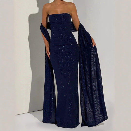 Damen Glamouröses Abendkleid mit schimmernden Details EB