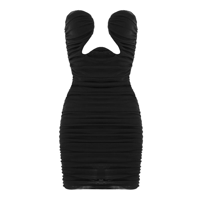 Damen Mini-Kleid mit raffiniertem Schulterdesign und figurbetonter Silhouette EB