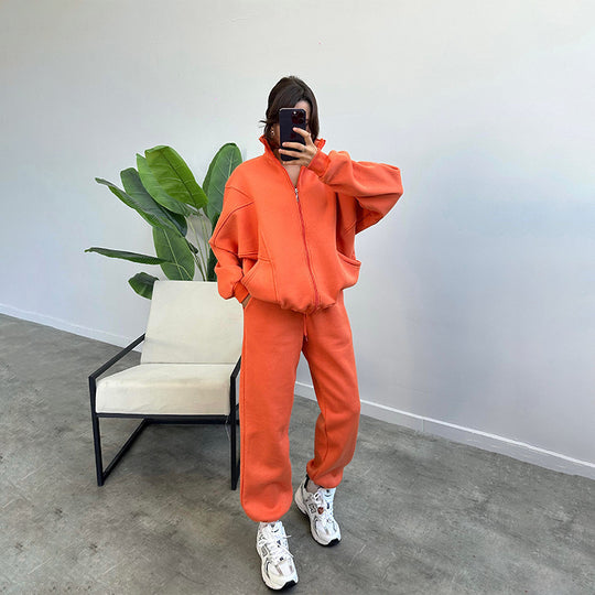 Damen lässiger Zweiteiler mit oversized Hoodie und Jogginghose EB
