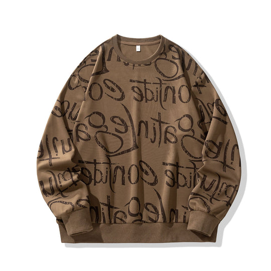 Herren Sweatshirt mit kreativem Motiv und weichem Innenfutter Hedi-Mode