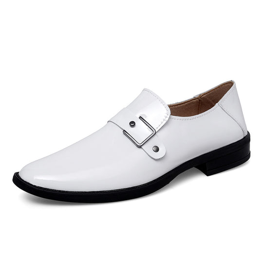 Herren eleganter Leder Slipper mit dekorativem Riemen EB