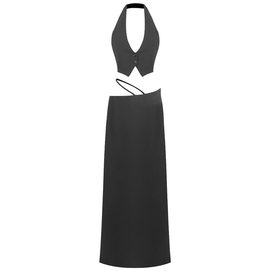 Damen Elegantes Crop-Top mit Maxirock EB