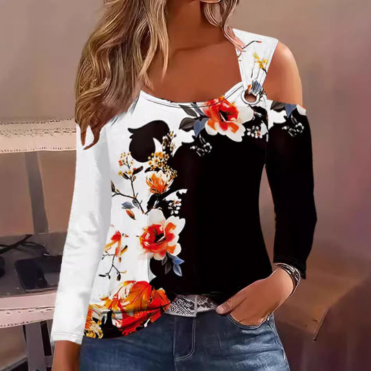 Damen Langarm-Oberteil mit Cut-Out-Details und asymmetrischem Design EB