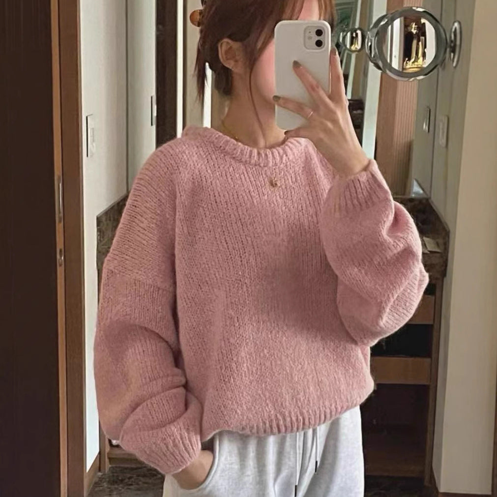 Damen Kuscheliger Strickpullover mit weitem Schnitt und klassischen Rippdetails EB