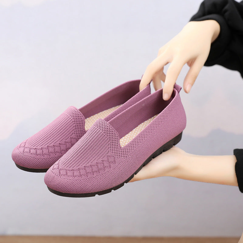 Damen Komfortable Slip-On Freizeit-Schuhe mit atmungsaktiver Struktur EB