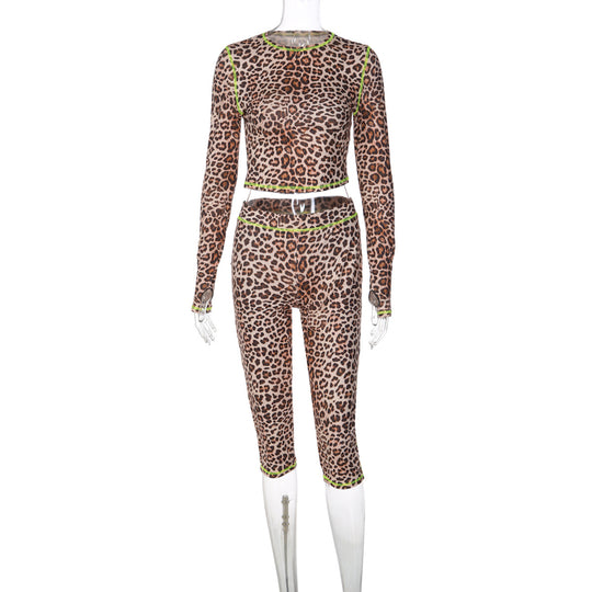 Damen Tierdruck Sport-Set EB