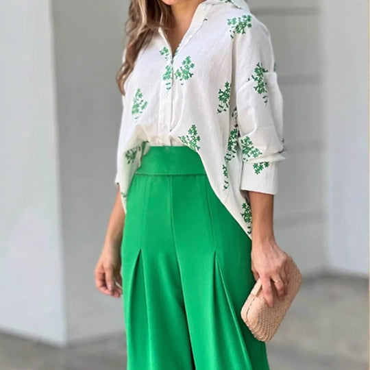 Damen High-Waist Palazzo-Hose aus fließendem Stoff EB