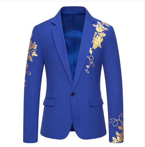 Herren nan eleganter taillierter Smoking-Blazer mit floraler Verzierung EB